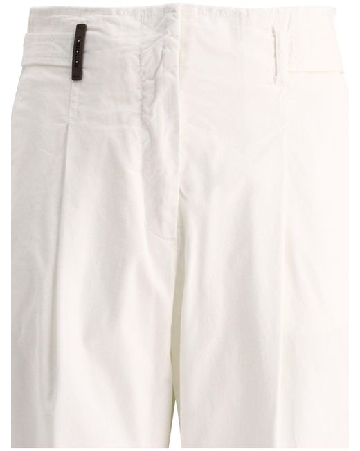 Pantalones con detalles con flecos Peserico de color White