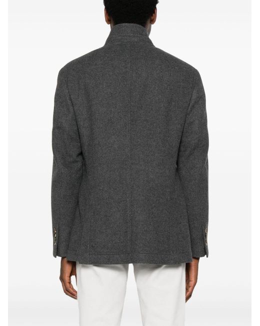 Chaqueta de pecho individual de cachemir Brunello Cucinelli de hombre de color Gray