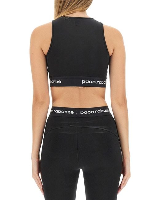 Rabanne Black Tops With Logo