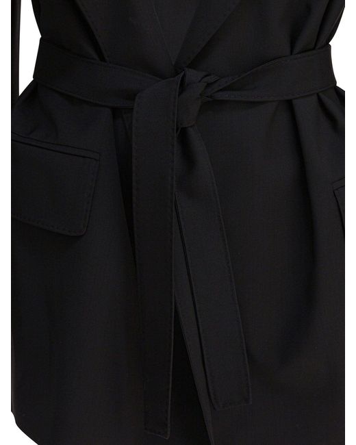 Max Mara Wollen Canvas Blazer in het Black