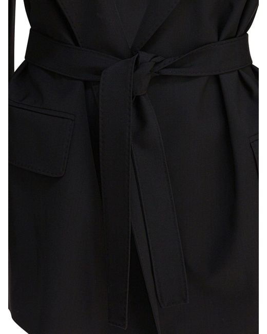 Max Mara Black Wool Canvas Blazer