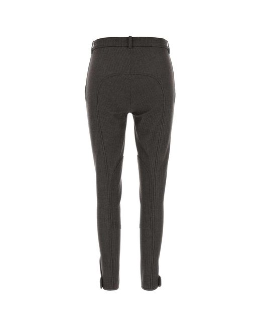 Burberry Black Embroidered Stretch Cotton Pant