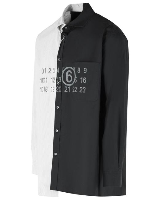 MM6 by Maison Margiela Gray 'Color Block' And Cotton Shirt for men