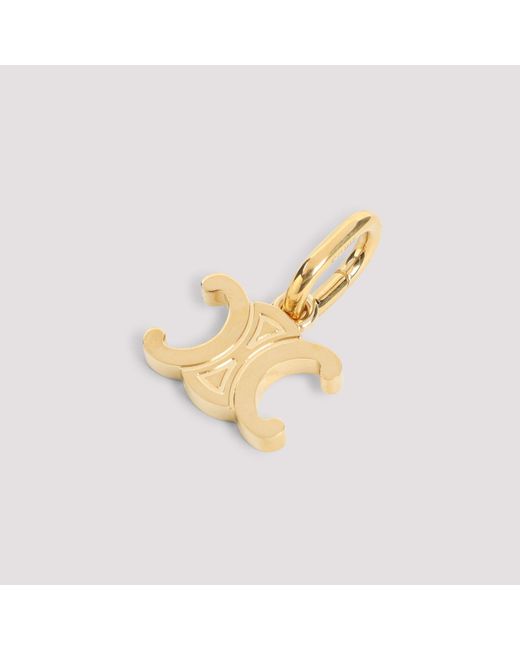 Céline Metallic Mini Triomphe Charm Necklace