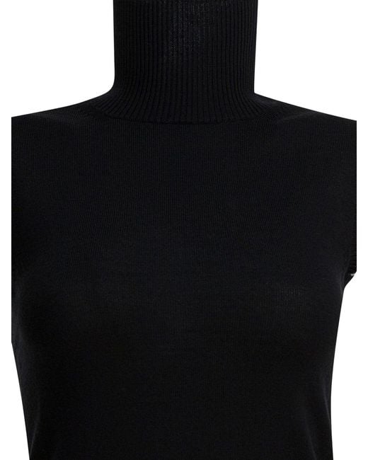 Max Mara Mock Neck Sleeveless Knitwear Black