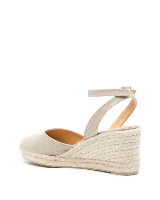 Castaner Natural Round Toe Espadrille Wedges