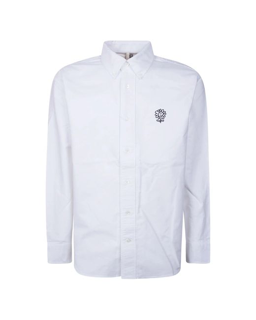 Oxford con botones de girasol sunflower de color White