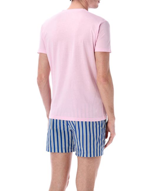 Tom Ford Blue Cotton And Silk T-Shirt for men