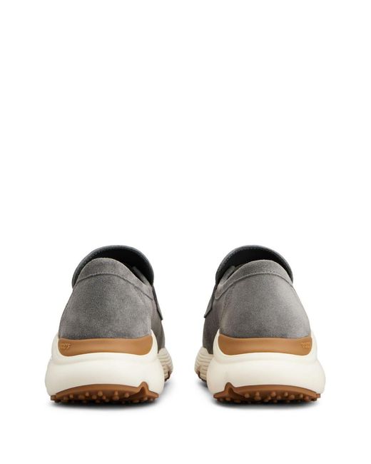 Tod's Gray Suede Leather Loafers