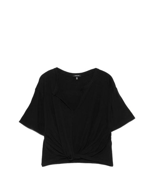 R13 Black Twisted Front Tee