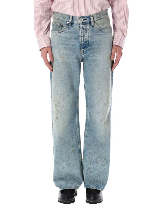 sunflower Blue Relaxed Boot Paint Worn Jeans