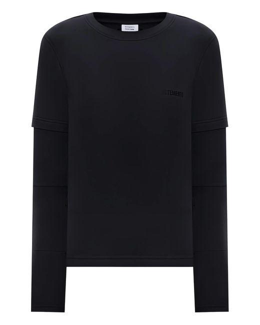 Vetements Black Logo Reworked Fitted Longsleeve