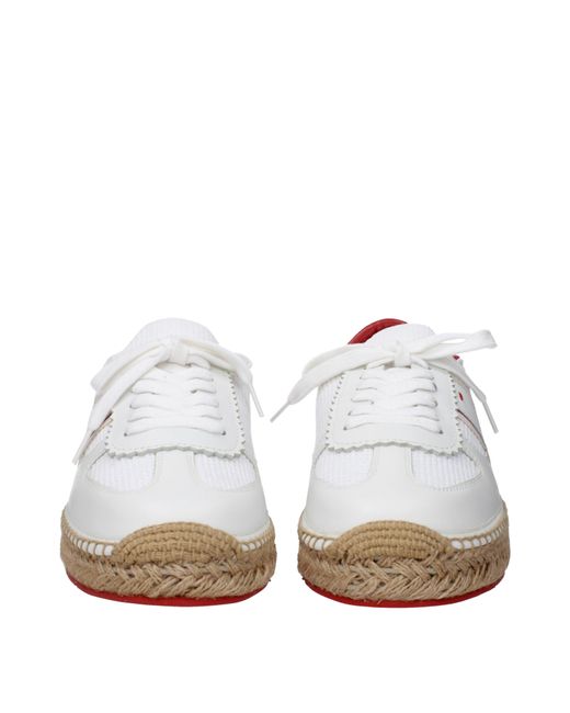 Louboutin White Sneakers Provencal Fabric for men