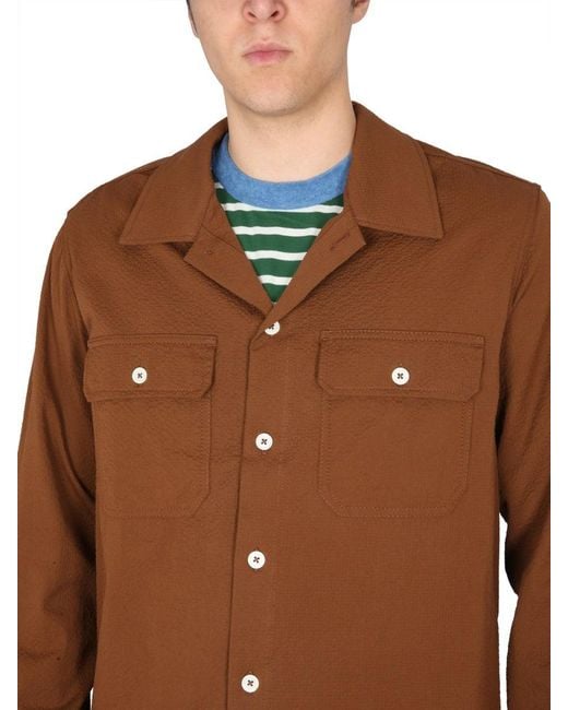 Howlin' By Morrison Brown Cotton Shirt for men