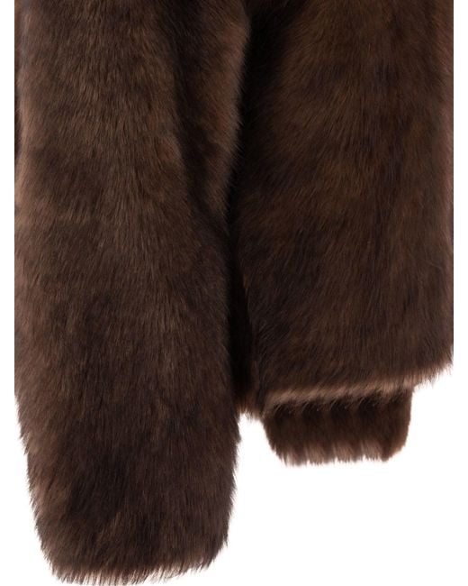 B&W Brown B & W Shearling Mantel
