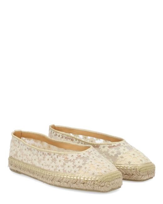 Castaner Natural Polyester Goat Leather Ovine Leather Flats
