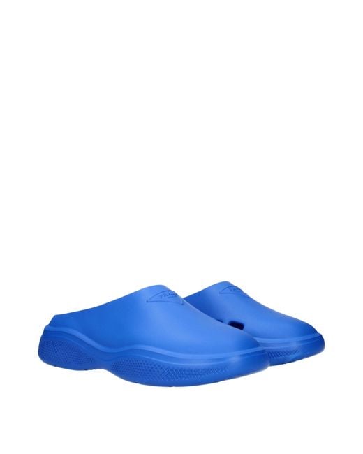 Prada Blue Slippers And Clogs Mellow Rubber/Light