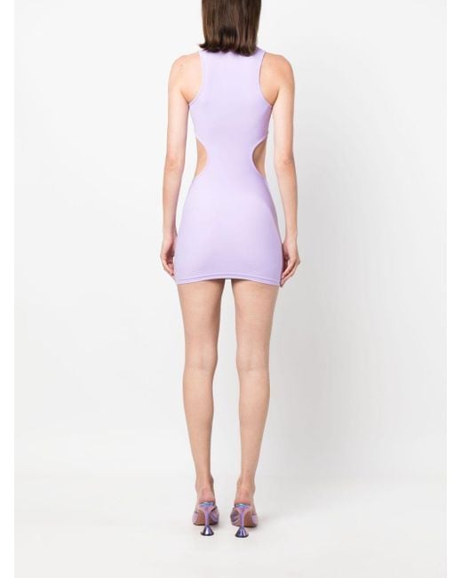 Reina Olga Purple Cut-Out Detail Short Dress