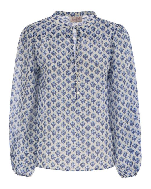 Harper camisa con collar de mandarín Mc2 Saint Barth de color Blue