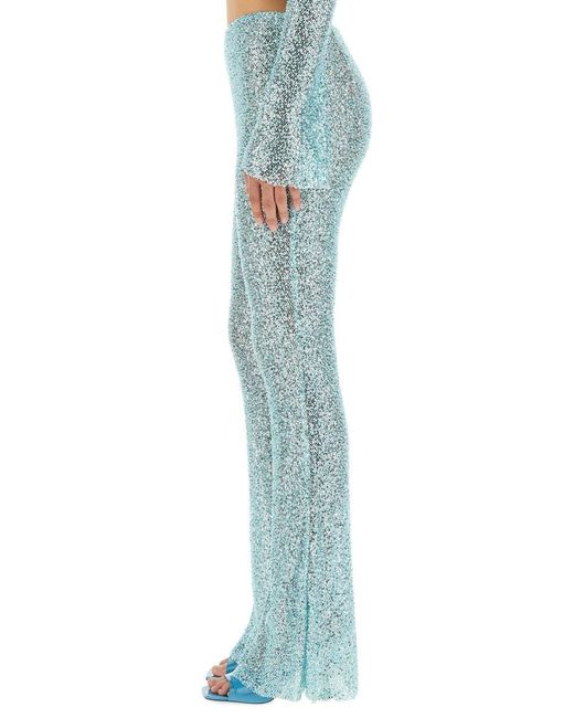 Self-Portrait Blue Beaded Pants