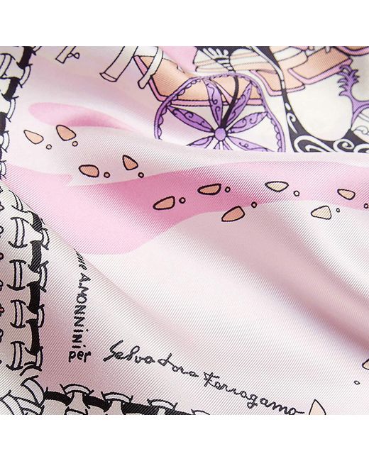 Ferragamo Pink Silk Scarf