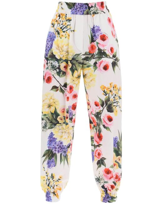 Pantalon boule à imprimé jardin Dolce & Gabbana en coloris White