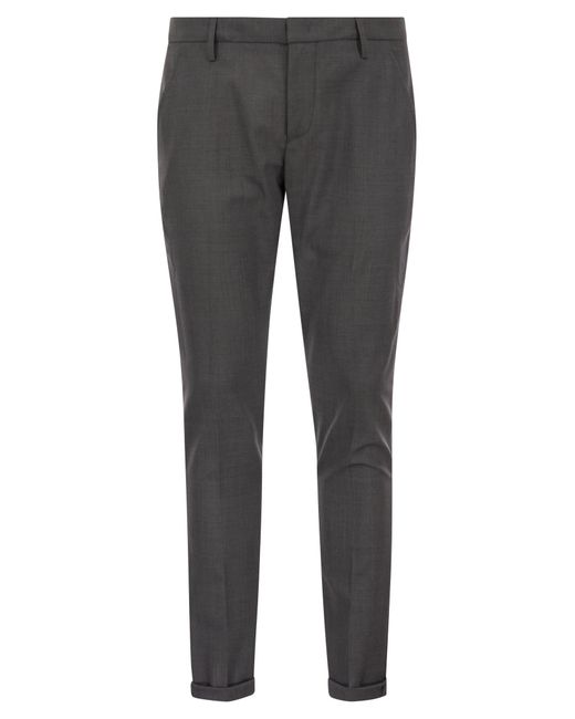 Dondup Gray Gaubert Fresh Wool Trousers for men