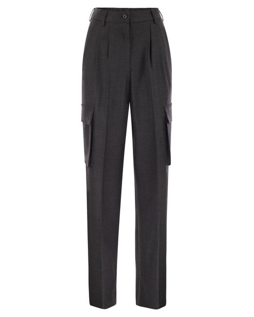Herno Black Cargo Trousers