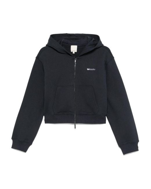 Emporio Armani Blue Cotton Reißverschluss Hoodie