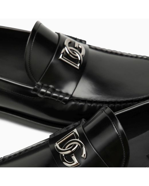 Dolce & Gabbana Black Dolce&gabbana Loafer With Logo for men