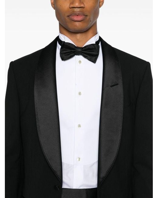 Giorgio Armani White Cotton Smoking Shirt for men