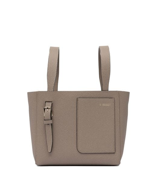 Valextra White "Soft Micro" Bucket Bag