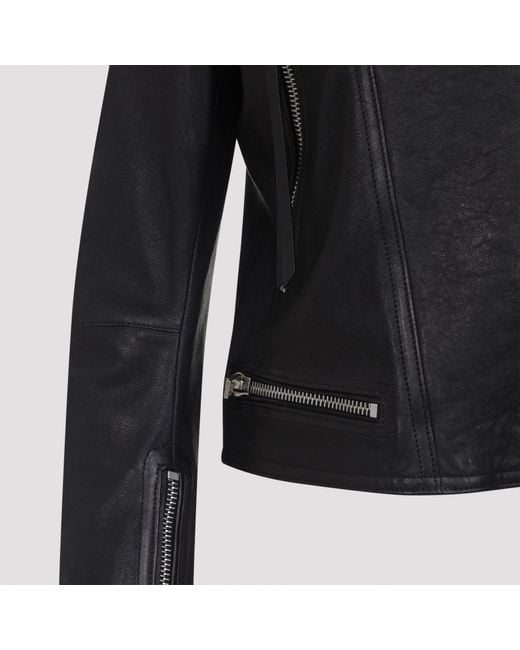 Tom Ford Black Lamb Leather Biker Jacket With Zipped Cuffs