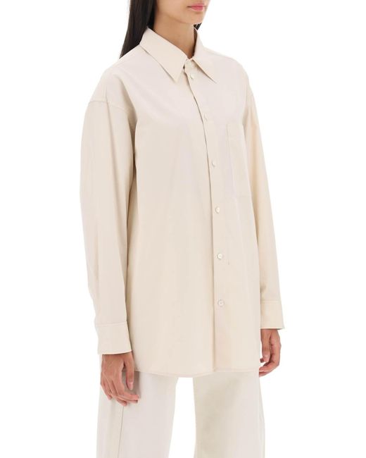 Lemaire White Übergroßes Hemd in Poplin
