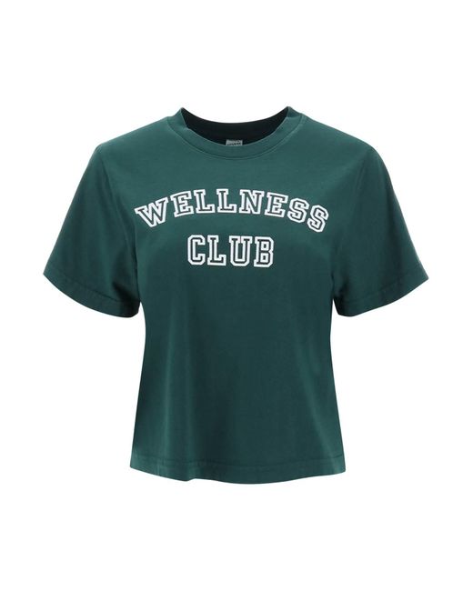 Sporty & Rich Sportieve & Rijke Wellness Club Cropped T Shirt in het Green