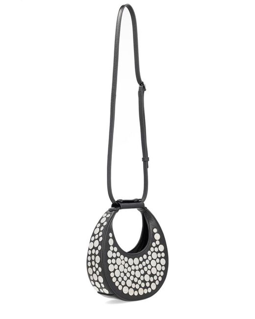 Staud Black Goodnight Moon Studded Shoulder Bag