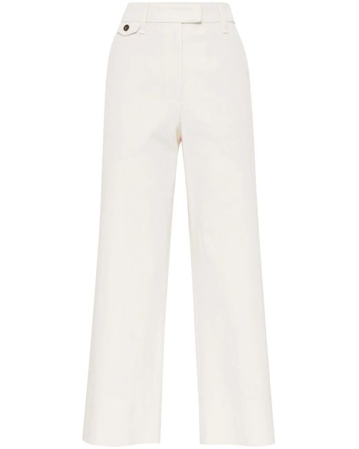 Brunello Cucinelli Cropped Chino in het White