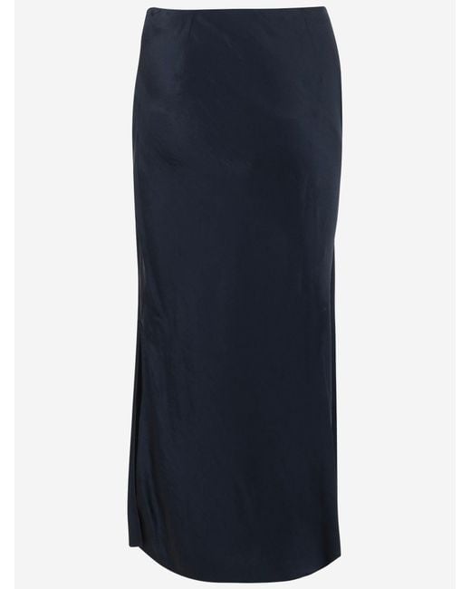 Vince Blue Long Acetate Skirt