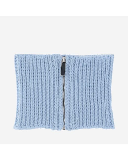Sa Su Phi Blue Cashmere Knit Cashmere Collar Scarf