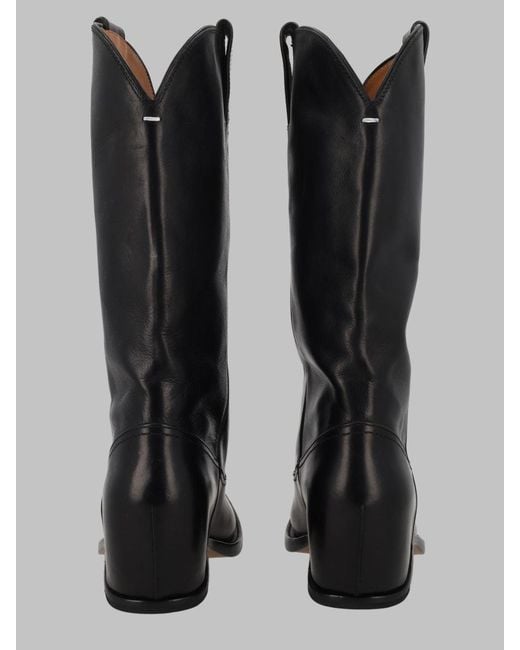 Maison Margiela Black Elegant Leather Boots For