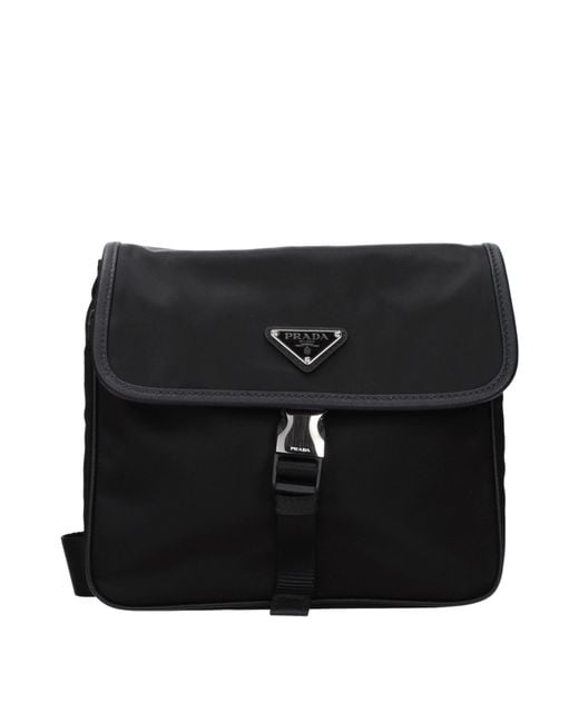 Prada Black Fabric Shoulder Bags