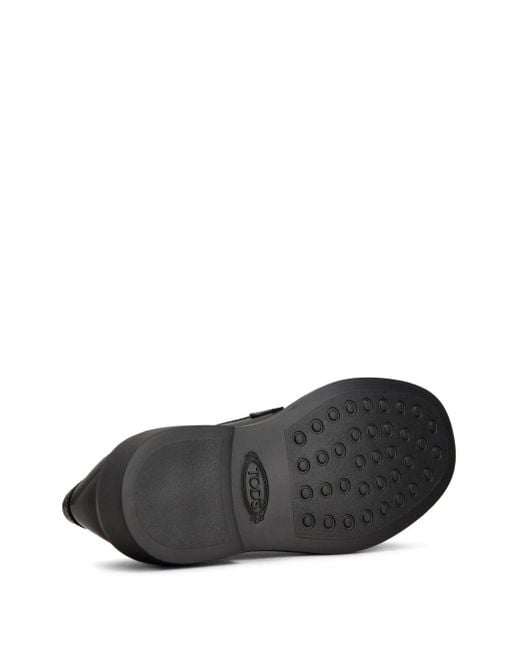 Tod's Black Loafers With Logo Plaque