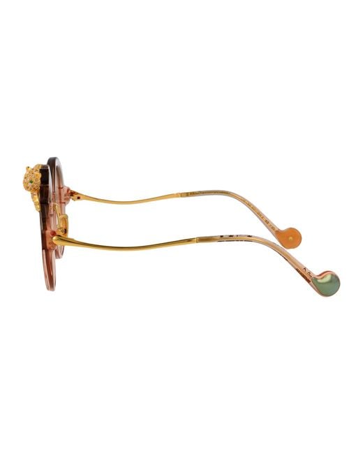 Anna Karin Karlsson Natural Round Sunglasses Rose Et La Roue Crystal Tobacco