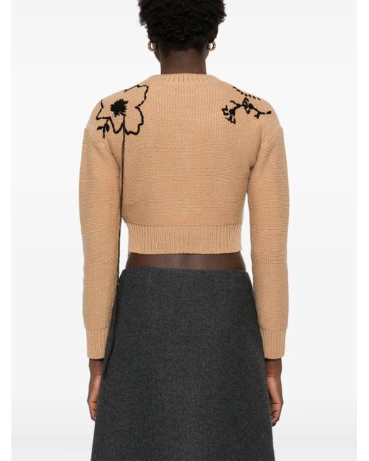 Max Mara Natural Bestickter Pullover