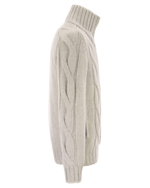 Cashmere tricot extérieur avec remplissage en bas Brunello Cucinelli pour homme en coloris White