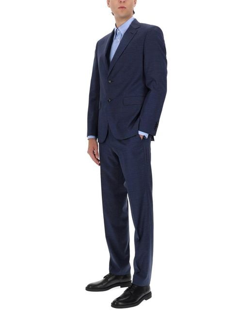 Boss Blue Virgin Wool Suit for men