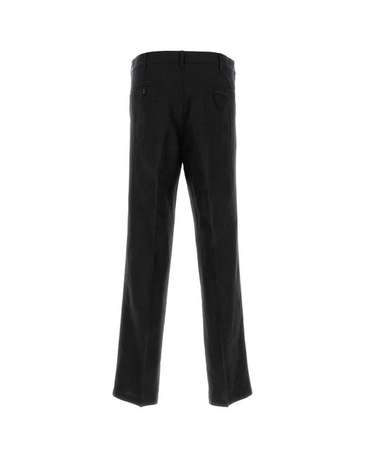 Prada Black Flat Front Pants for men