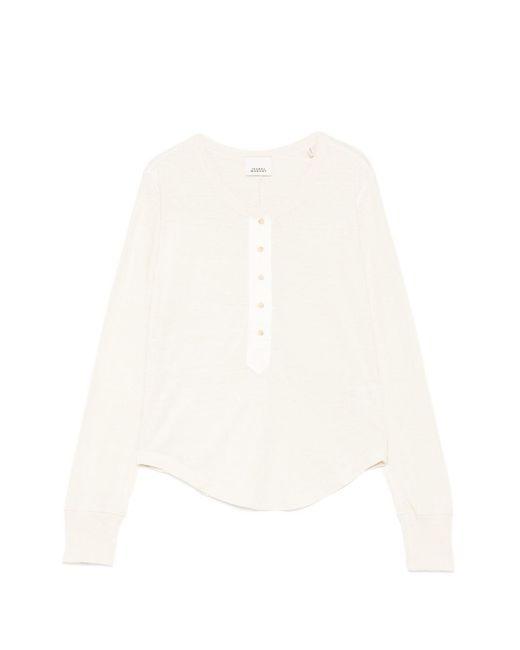 Isabel Marant White Talicia Silk Sweater