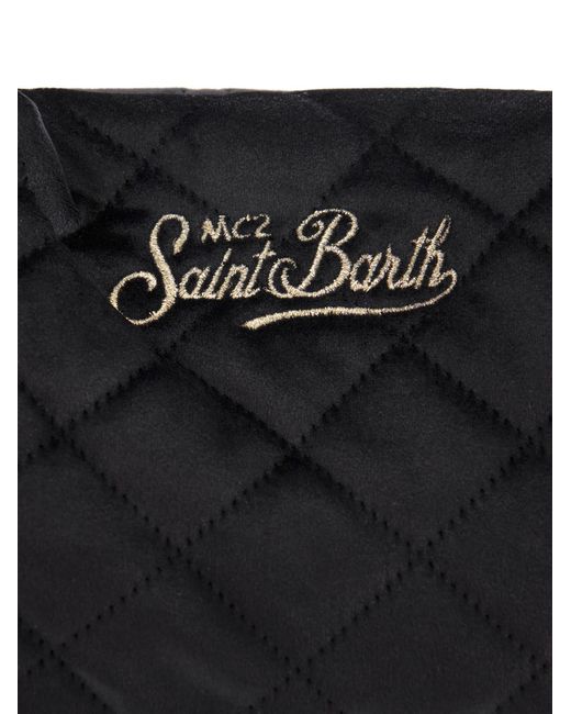 Bolsa de embrague de terciopelo acolchado Mc2 Saint Barth de color Black