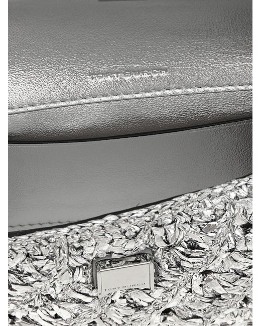 'Kira' Mini Shoulder Bags Tory Burch de color Gray